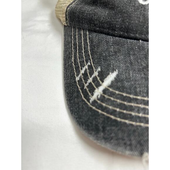Womans Distressed Look - BOY MOM - Trucker Style Baseball Hat - Picture 5 of 11